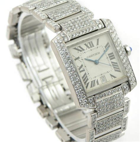 cartier tank diamonds|cartier tank francaise diamond watch.